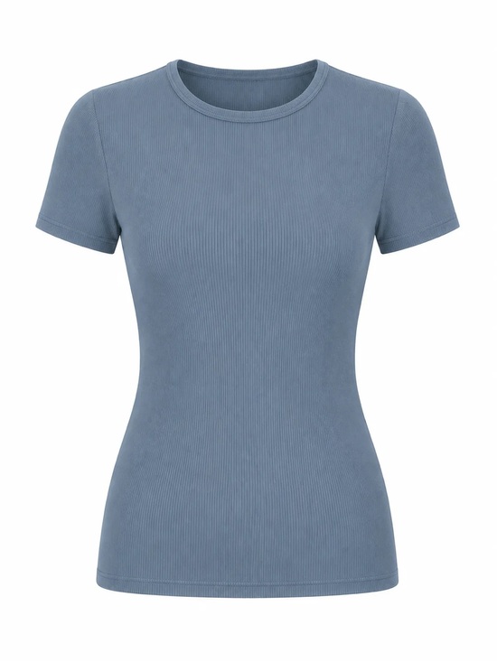 Aleeza Paris Tops - Aleeza Paris Ribbed Modal Top in Slate Blue Size XL NWT